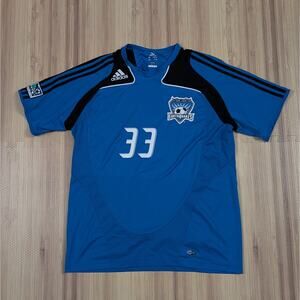 2008 Men’s San Jose Earthquakes Adidas Training Soccer Jersey Futbol MLS Large